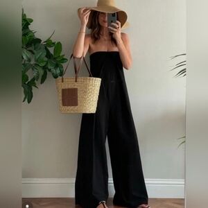 NWT Zara Black Strapless Jumpsuit